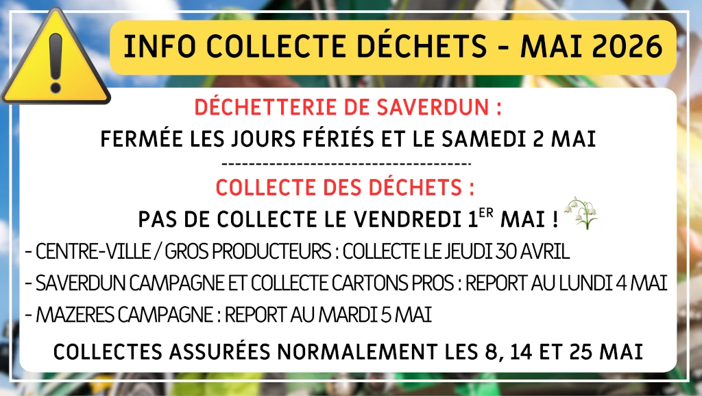 Collectes mai 2026